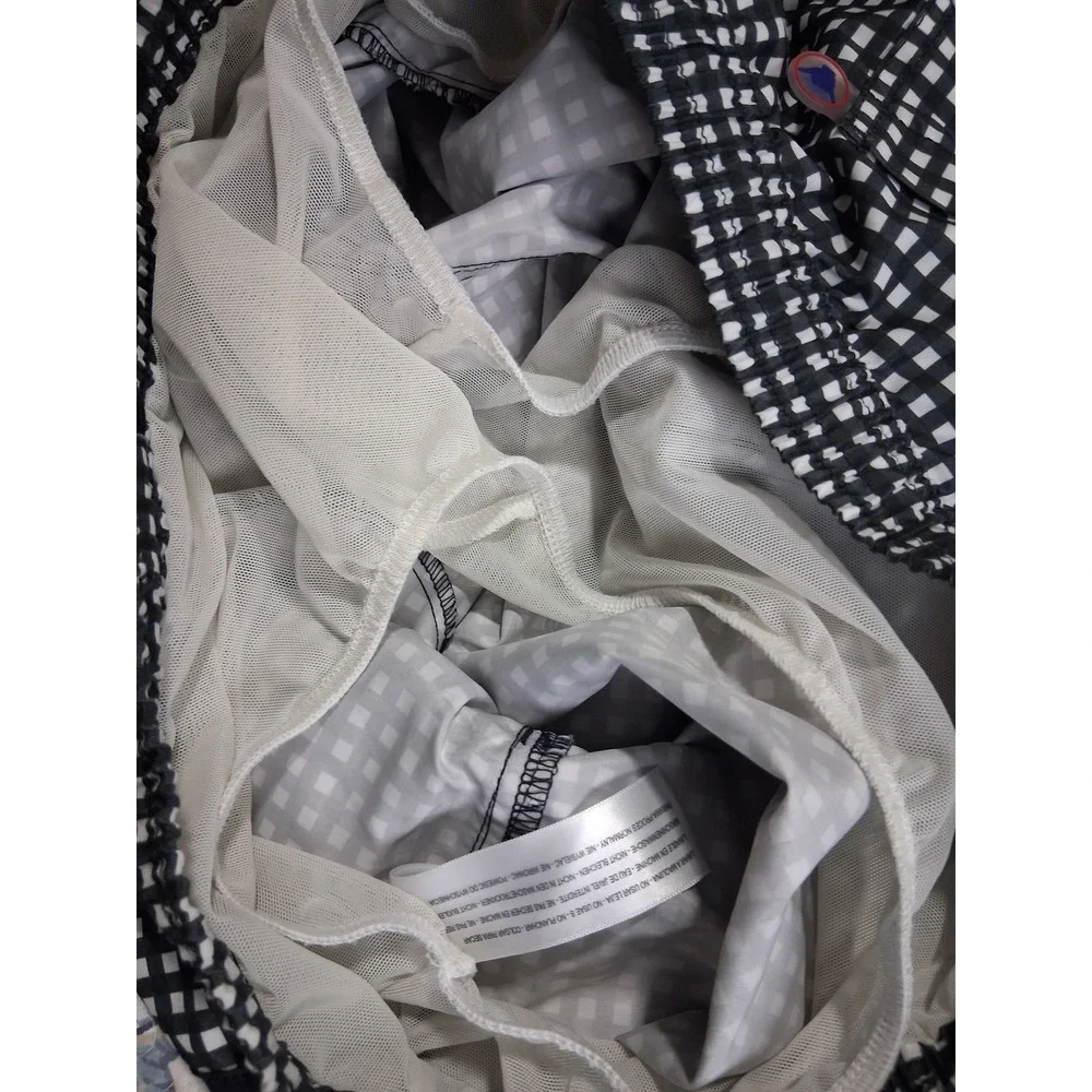 Beach Bros Swim Trunks Mens size Medium Gingham Drawstring Netted‎ 7.5